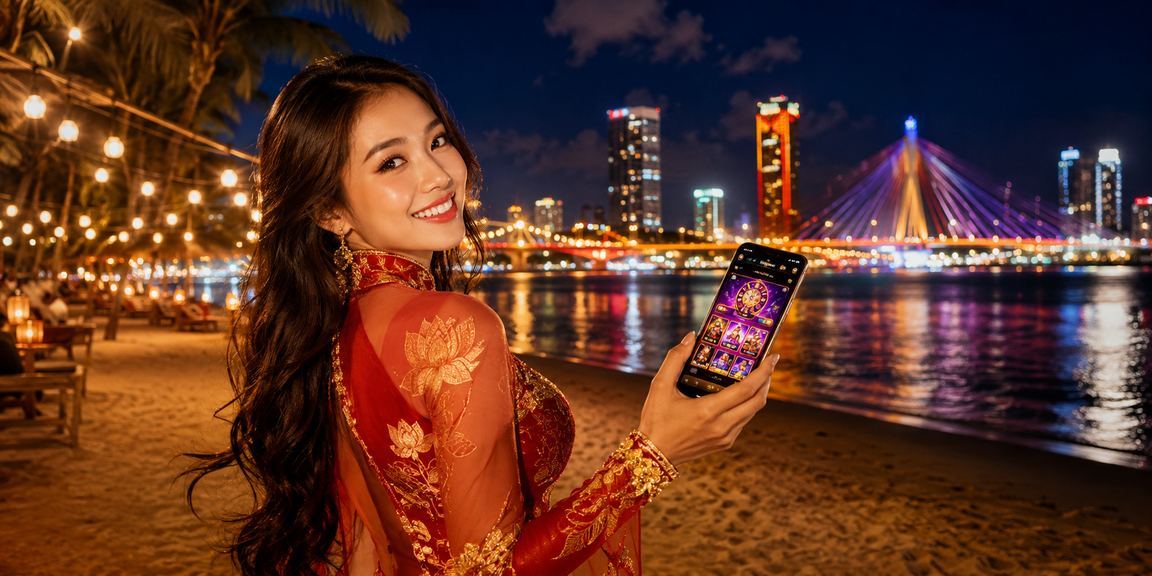 Người dùng tại lễ hội Đà Nẵng sử dụng điện thoại để xem sự kiện thể thao và đặt cược trực tuyến