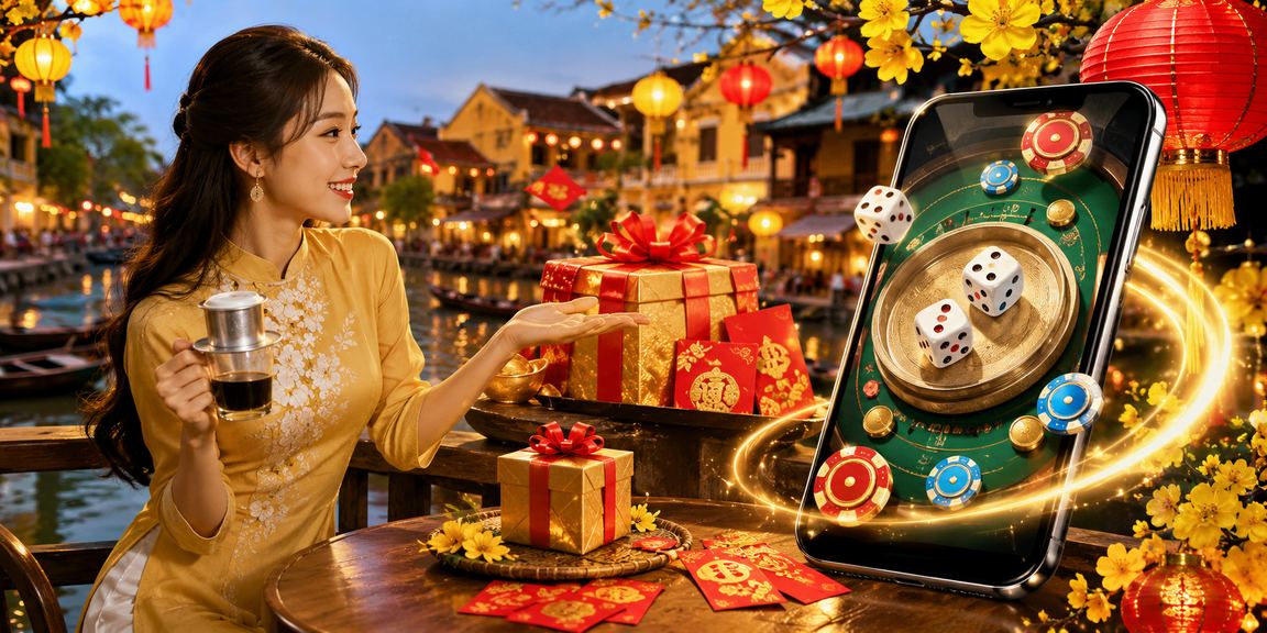 Người chơi Tài Xỉu tại quán cà phê Hội An, tham khảo ưu đãi viet60 trên điện thoại